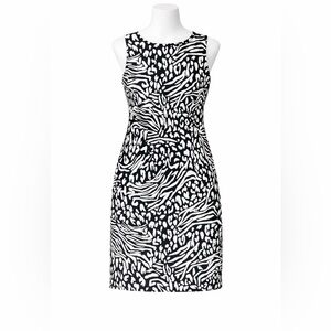 Dress Barn Black and White Zebra Print sleeveless dress -Women’s Sz 8